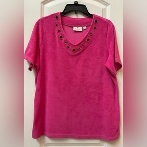 Quacker Factory Pink Terry Tee